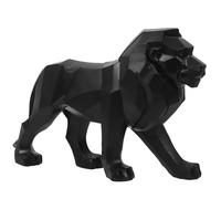 Statue origami Lion en polyrésine TALIESIN noir