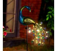 Statue Paon en MéTal LumièRe Solaire Exterieur,Lampe Solaire de Jardin,Lampe Solaire de Jardin Paon,LumièRe Solaire D'Oiseau DéCoratif en MéTal,Lampe en Forme de Paon,pour Pelouse Patio Cour Passage