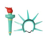Statue patriotique du serre-tête - Statue des Libertés - Serre-tête d'Halloween | Couronne et lampe torche patriotique des libertés | Costume de femme Libertys avec couronne et lampe torche | Costume