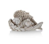 Statue Pierre Commémorative pour Animaux De Compagnie Pierre De Dévotion pour Chien Chat Tombe en Forme d'ange Resin Statue Décoration De Jardin Commémorant Votre Compagnon à Poils Perdu (Chien)
