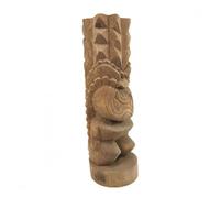 Statue Polynésienne ""Tiki Kanaloa"" en bois de Cocotier 50cm Marron / Chocolat