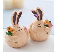 Statue pour lapin Mignon en Résine pour Jardin Intérieur Statue(1) | Matériau résine , design mignon, paire assortie, pour idéal , décoration intérieure