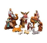 Statue religieuse de la Nativité - Ensemble de figurines de bureau en résine Sainte Famille, sculpture décorative de vacances, affichage de table, art fait à la main | Affichage de célébration