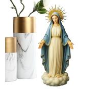 Statue religieuse de Marie - Sculpture de bureau en résine | Ornement de décoration spirituelle | Petite figurine sainte | Présentoir de la Vierge Marie pour table de chevet, coiffeuse, rebord de