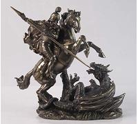 Statue religieuse de Saint George sur un cheval coulant en bronze 22,9 cm