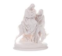 Statue religieuse en albâtre faite à la main Jésus Christ Marie Joseph 25,5 cm