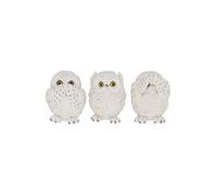 Nemesis Now – Figurine – Trois Hiboux de la Sagesse – 8 cm – Blanc