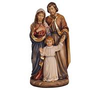Statue Sainte Famille en Bois avec Jésus Enfant en Pieds Fabriqué à la main dans Val Gardena (16 cm)