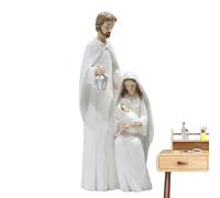 Statue Sainte Famille - Texture lisse, crèche de Noël en résine, figurine de Sainte Famille | Décoration d'intérieur de Noël pour bibliothèque, table, centre de table, vitrine de cheminée