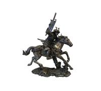 Statue samurai à cheval aspect bronze