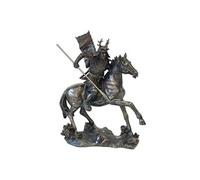 Statue Samurai à cheval aspect bronze - Hauteur 27 cm - Largeur 20 cm - Profondeur 10 cm