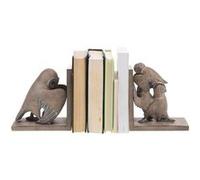Amadeus - Serre-Livres Famille Chouette - Décoration - Bookend - Résine Marron - 17 x 9 x 16 cm
