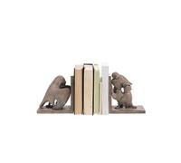 Statue : Serre livre famille chouette - Amadeus - Marron - Résine Marron G