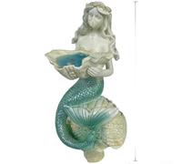 Statue Sirène Jardin 29cm Résine Étanche Statue Sirène Jardin | Éclairage auto, changement de couleur, résine étanche, 29cm, capteur intelligent