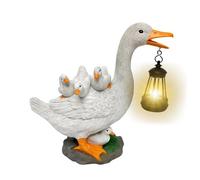 Statue solaire avec lampe torche - Résistant aux intempéries et au , lumière en forme de canard, statue de jardin avec lampe torche à fonctionnement solaire - Pour patio, terrasse