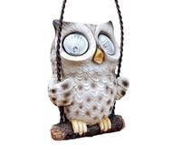 Statue solaire chouette | Chouette lumineuse LED | Figurine de chouette en résine, hibou de jardin à énergie solaire, lampe de jardin, lumières solaires pour animaux, décoration de porche, statue de
