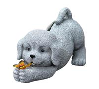 Statue solaire de chien, décoration de jardin - Sculpture de laboratoire retriever, lanterne lumineuse extérieure, capteur d'éclairage automatique du crépuscule à l'aube, décoration de paysage en