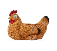 Statue solaire en forme de poule - Lumières de jardin - Étanche - Figurine décorative pour cour, allée, jardin, dessin animé, poulet, pot de fleurs, décoration de jardin de campagne