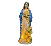 Statue solaire Vierge Marie - Lampe de jardin en résine | Système d'éclairage décoratif à LED religieux à énergie solaire pour cour, patio, porche, cour, paysage