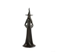 Statue Sorcière Hécate Résine 23cm pour sculpture Gothique Noire | Finition noire mystérieuse artisanat gothique pour espaces artistiques rituels dimensions compactes 23x8x8cm