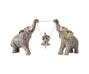 Statue sur le thème des éléphants, parfaite comme décoration de bureau, de salon, de table, d’étagère, comme cadeau porte-bonheur pour une femme/maman, idéale comme centre de table