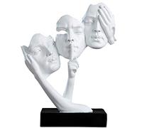 Statues abstraites pour Sculpture d'hommes comme Trois singes sages, décoration d'intérieur, Voir Entendre Parler sans Mal, Figurines humaines, doré