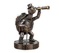 Statues Animales,Figurine Animal Tortue Explorateur Sculpture | Figurine Collectionnable en Résine avec Canne Télescopique Décor Rétro Maison pour Entrée Chambre Étagère
