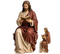 Statues chrétiennes | Décoration de table de lecture assise | Statue religieuse catholique | Pour la maison, le salon, la cuisine, l'appartement, le dortoir, la bibliothèque, l'église, la chapelle