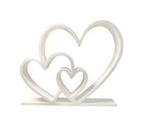 Statues d'amour esthétiques en forme de cœur, décoration de table, blanc