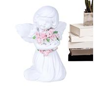 Statues d'ange pour décoration d'intérieur - Figurines bébé ange avec ailes, petites figurines de fée blanches, sculpture d'ange Homr décoration pour pendaison de crémaillère