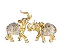 Statues d'animaux - Figurine d'éléphant pour décoration d'intérieur, 1 paire de statues d'éléphant en résine avec un symbolisme de bon augure, souvenir décoratif pour l'entrée, le salon, la ferme, la