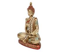 Statues de Bouddha en résine dorée, sculpture zen de 14 x 7 x 20 cm, décoration d'intérieur, décoration de méditation compacte, affichage de bureau serein pour salon, chambre, salon de thé, armoire à