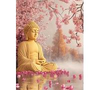 Statues De Bouddha Peinture Numero Adulte, 80x120cm Kits Peinture au Numéro Religion pour Adultes Débutants, avec Pinceaux et Peintures Acryliques, Paint by Numbers Décoration Maison, Sans Cadre, G-14