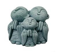 Statues de Bouddha pour intérieur et extérieur - Ne voit pas, ne parle pas, ne rien entendre - Décoration esthétique et paisible (A)