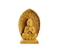 Statues de Bouddha pour la décoration de la Maison Mini Figurine de Bouddha en buis sculptée en Bois Chinois Statue de Bouddha gardant Le sanctuaire Mains Guanyin Sculpture Décoration d'intérieur