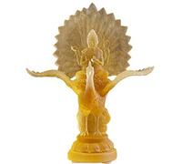 Statues de Bouddha pour la Maison, Sculpture de Religion du Roi Paon, Figurine Faite à la Main pour décoration de Bureau, Jaune