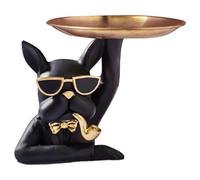 Statues de Chien Boutique Décoration Sculpture Animalière Statuette | Nice Butler Dogs avec Plateau pour Toilettes, Table de Chevet, Bureaux
