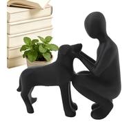 Statues de chien pour décoration d'intérieur | Sculpture esthétique de propriétaire de chiot pour décoration de bureau | Pour chambre à coucher, bureau, homme, femme, maman, papa, amoureux des animaux