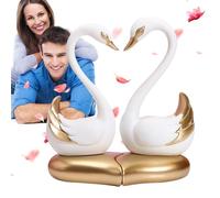 Statues de cygnes amoureux - Figurines de couple en résine pour affichage de table, décoration d'anniversaire de mariage | Sculptures romantiques d'inséparables, décoration de bureau élégante