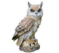 Statues De Décoration De Hibou, Ornement De Jardin Hibou, Hibou Résine Figurine Artisanat, Pour Jardin Pelouse Ou Intérieur 11 * 18cm (blanc)