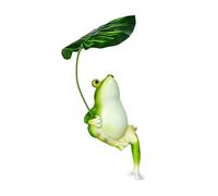Statues de grenouille de jardin avec inscription Keep Reading Frog on Leaf NTf397 (Vert, 7 x 6 x 28 cm)