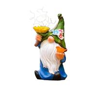 Statues de jardin à énergie solaire | Décoration de nain résistant aux intempéries de Harz avec lampe solaire | Statues solaires d'extérieur pour pelouse, patio, piscine et terr