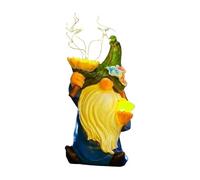 Statues de jardin à énergie solaire, figurines de jardin à énergie solaire, décoration d'extérieur, lampe de nuit en résine résistante aux intempéries en forme de nain pour pelouse, jardin, allée