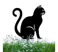 Statues de jardin Black Cat Stake for Garden - Statues de jardin en métal | Décorations de pelouse de chat de fabrication fine pour la cour, le patio, la décoration de jardin d'amoureux