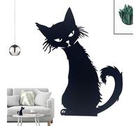 Statues de jardin de chat en métal, décoration de jardin de chat en métal | Décorations extérieures de silhouette de singe de chat noir | Silhouette de singe de chat noir, Art décoratif de cour pour l