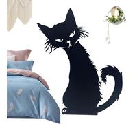 Statues de jardin de chat en métal, décoration de jardin de chat en métal - Décorations extérieures de silhouette de singe de chat noir,Statue de jardin de singe de chat résistant aux intempéries, déc