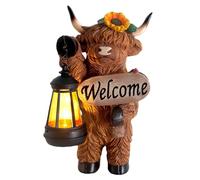 Statues De Jardin Solaires,Décoration De Pelouse Mignonne Pour Extérieur De Style Fermier | Décorations De Figurines De Vache Des Highlands Pour Extérieur,pour Anniversaire Pendaison de Crémaillère Fê