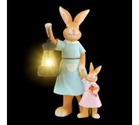 Statues de Jardin Solaires | Lapin avec Lanterne Décor de Pâques | Lumières Solaires Extérieures Mignonnes et Étanches - pour Pelouse Terrasse Porche Allée Chemin Jardin Cadeau Nouveau Logement Annive