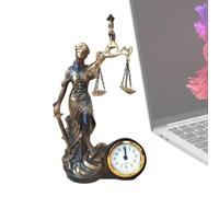 Statues de Justice Femme,Statue de Table en Résine avec Horloge - Décoration d'état de Table | Pour Bibliothèque Fenêtre Tables de Chevet Buffet Coin d'étude Chambre Salon