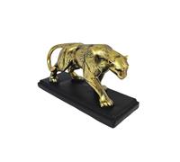 Statues de la faune africaine - Figurines de lion doré, léopard et éléphant, objets de collection modernes en résine, décoration unique pour la maison et le bureau pour les amoureux des animaux et les